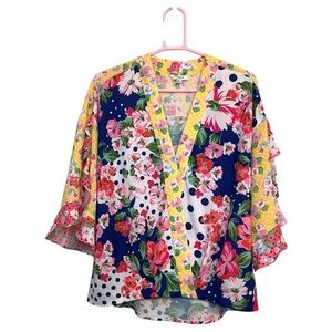 Umgee Women’s Floral Patchwork Kimono - Size Small EUC